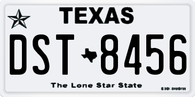 TX license plate DST8456