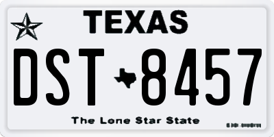 TX license plate DST8457