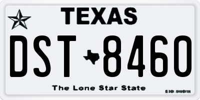 TX license plate DST8460