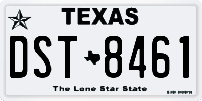 TX license plate DST8461