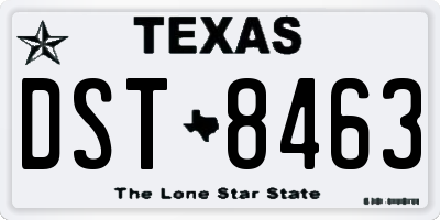 TX license plate DST8463