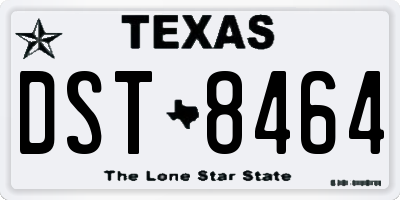 TX license plate DST8464
