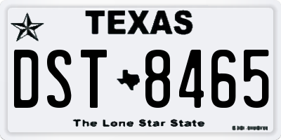 TX license plate DST8465