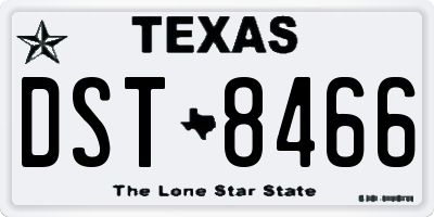 TX license plate DST8466