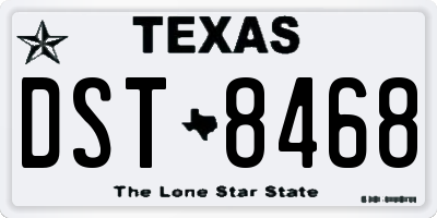 TX license plate DST8468