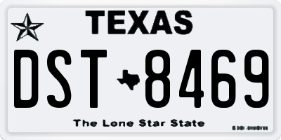 TX license plate DST8469