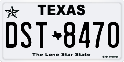 TX license plate DST8470