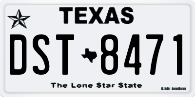 TX license plate DST8471