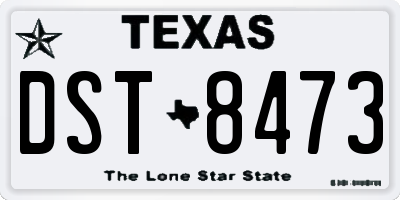 TX license plate DST8473