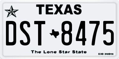 TX license plate DST8475