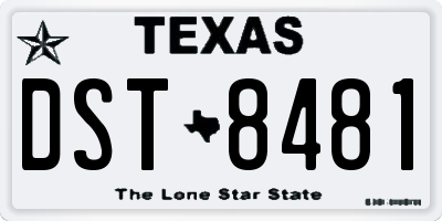 TX license plate DST8481