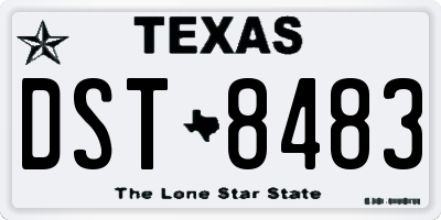 TX license plate DST8483