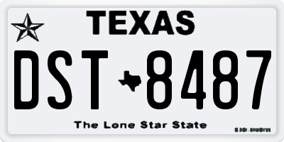 TX license plate DST8487