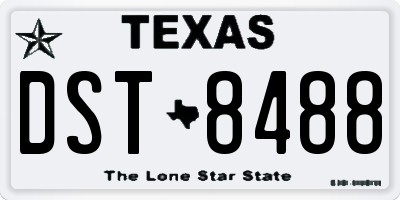 TX license plate DST8488