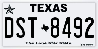 TX license plate DST8492