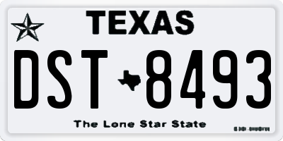 TX license plate DST8493