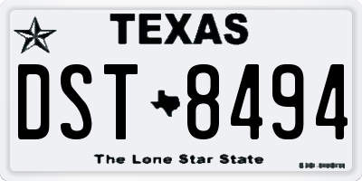 TX license plate DST8494