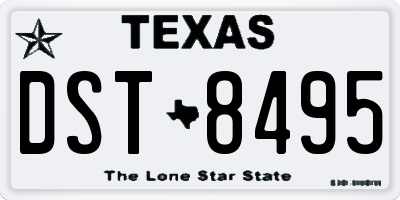 TX license plate DST8495