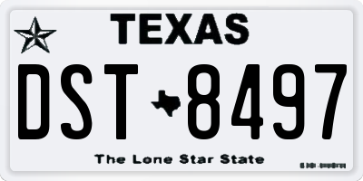 TX license plate DST8497