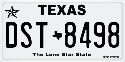 TX license plate DST8498