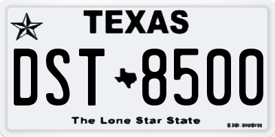 TX license plate DST8500