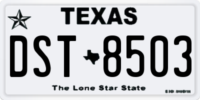 TX license plate DST8503