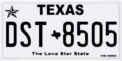 TX license plate DST8505