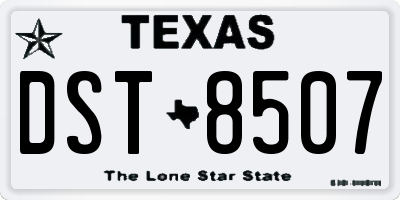 TX license plate DST8507