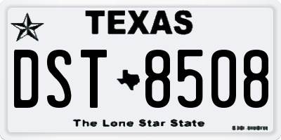 TX license plate DST8508