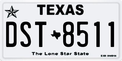 TX license plate DST8511