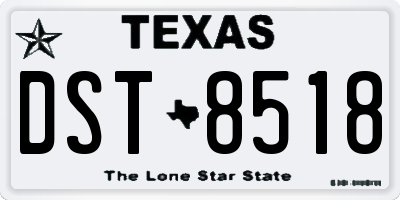 TX license plate DST8518