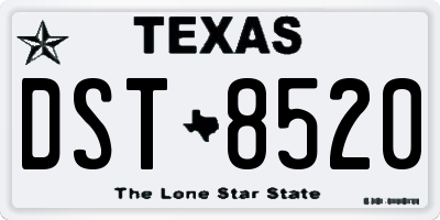 TX license plate DST8520