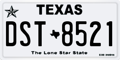 TX license plate DST8521