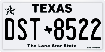 TX license plate DST8522