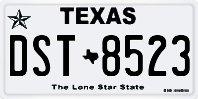TX license plate DST8523