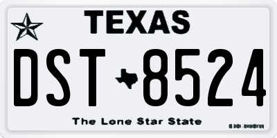 TX license plate DST8524