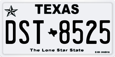 TX license plate DST8525
