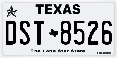 TX license plate DST8526