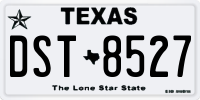TX license plate DST8527