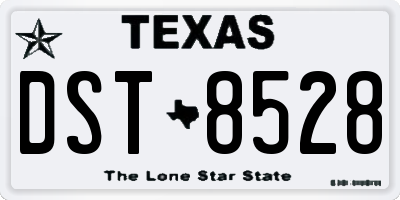 TX license plate DST8528