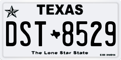TX license plate DST8529