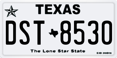 TX license plate DST8530