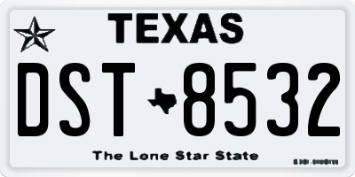 TX license plate DST8532