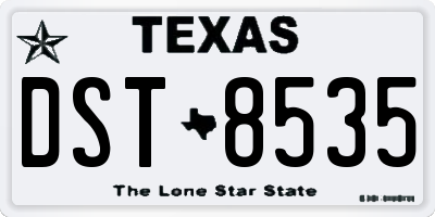 TX license plate DST8535