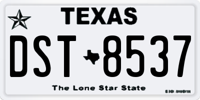 TX license plate DST8537
