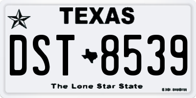 TX license plate DST8539