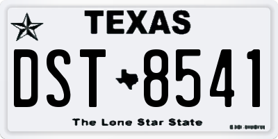 TX license plate DST8541