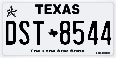 TX license plate DST8544
