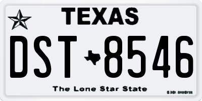 TX license plate DST8546