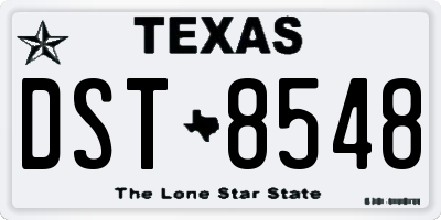 TX license plate DST8548